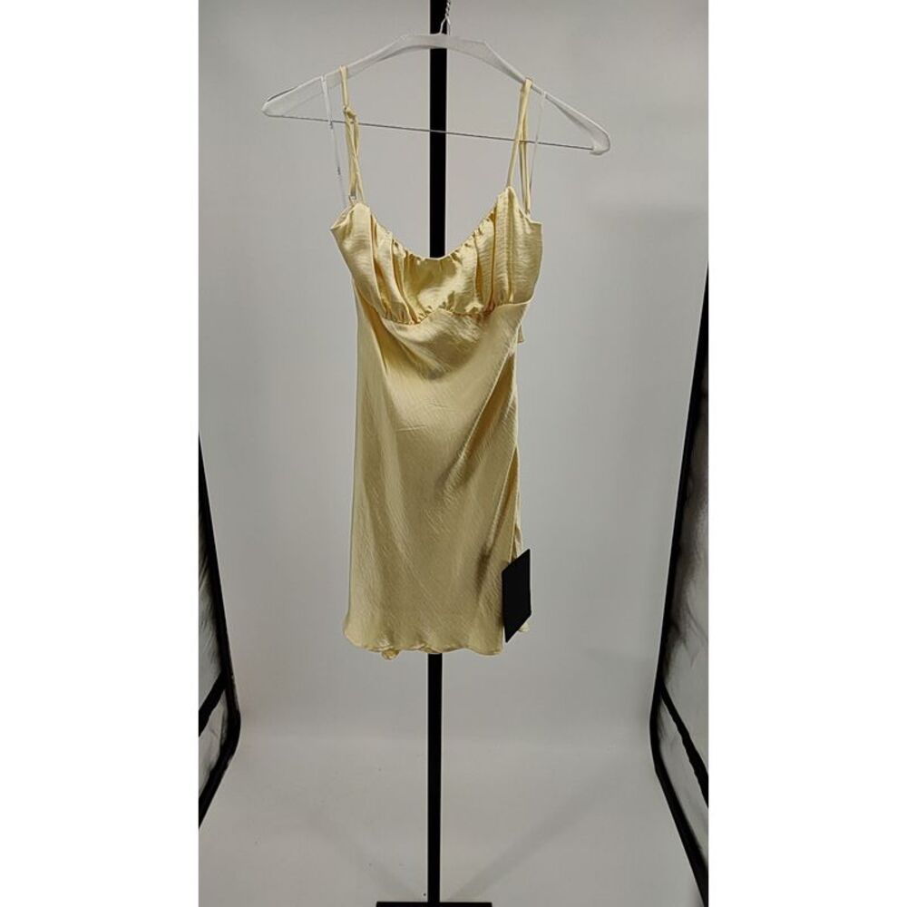 Lulu's Pale Yellow Satin Slip Dress